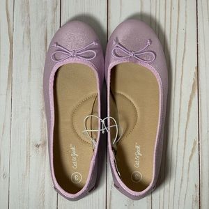 Cat & Jack Girls Stacy Ballet Purple Flats